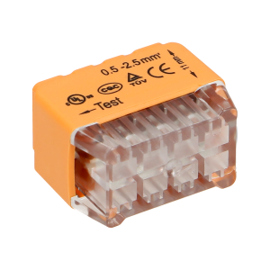 8-wire push-in splicing connector for wire 0.75-2.5mm2; IEC 300V/24A; 10pcs